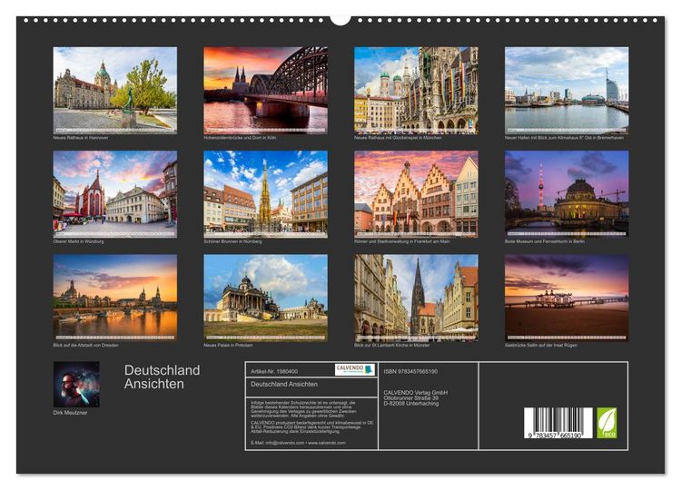 Produktbild: Deutschland Ansichten (hochwertiger Premium Wandkalender 2026 DIN A2 quer), Kunstdruck in Hochglanz
