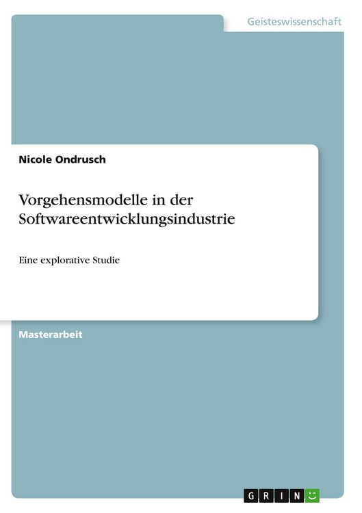 Produktbild: Vorgehensmodelle in der Softwareentwicklungsindustrie