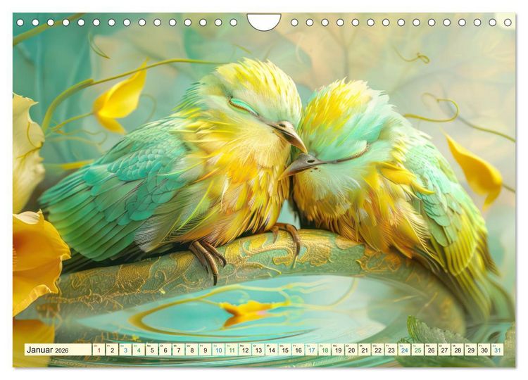 Produktbild: Farbenfrohe Fantasiev&ouml;gel (Wandkalender 2026 DIN A4 quer), CALVENDO Monatskalender