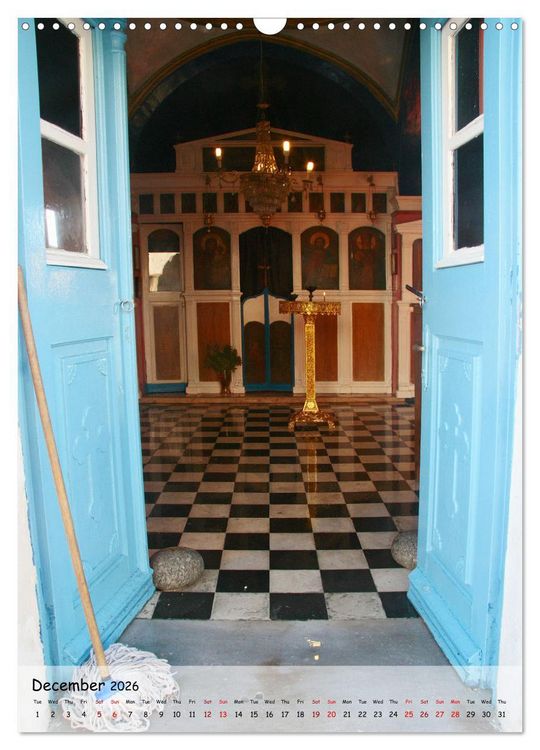 Produktbild: Greek Doors (Wall Calendar 2026 DIN A3 portrait), CALVENDO 12 Month Wall Calendar