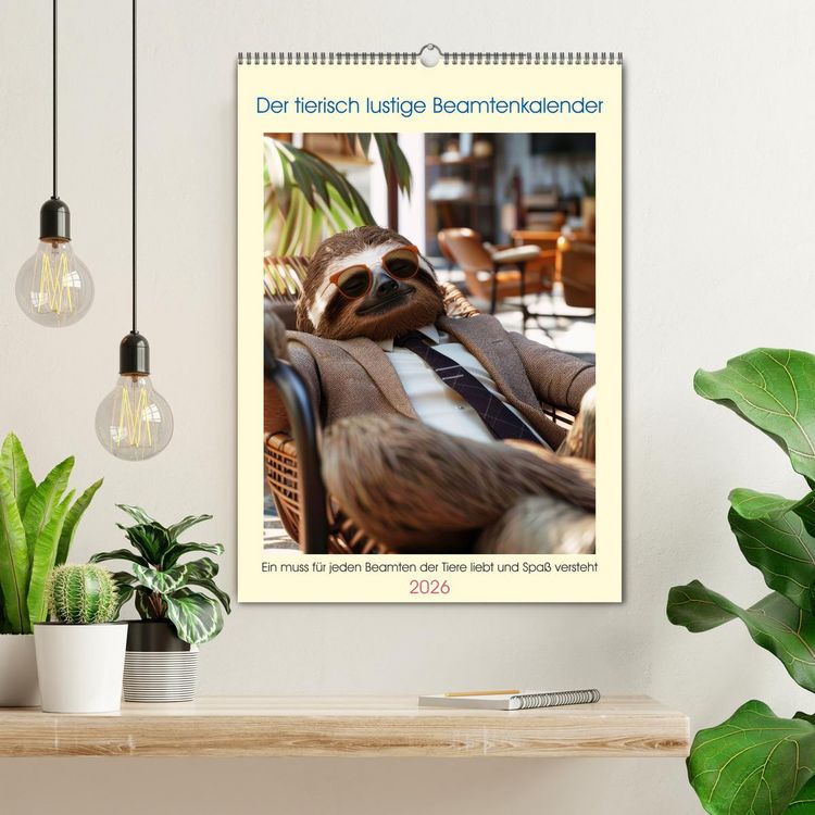 Produktbild: Der tierisch lustige Beamtenkalender (Wandkalender 2026 DIN A2 hoch), CALVENDO Monatskalender