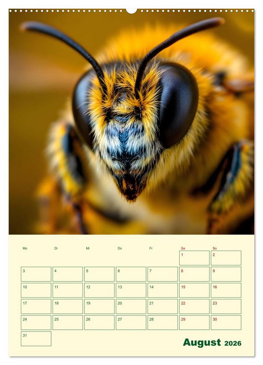 Produktbild: Bienenblick &ndash; Ein Jahr mit den Bienen (Wandkalender 2026 DIN A2 hoch), CALVENDO Monatskalender