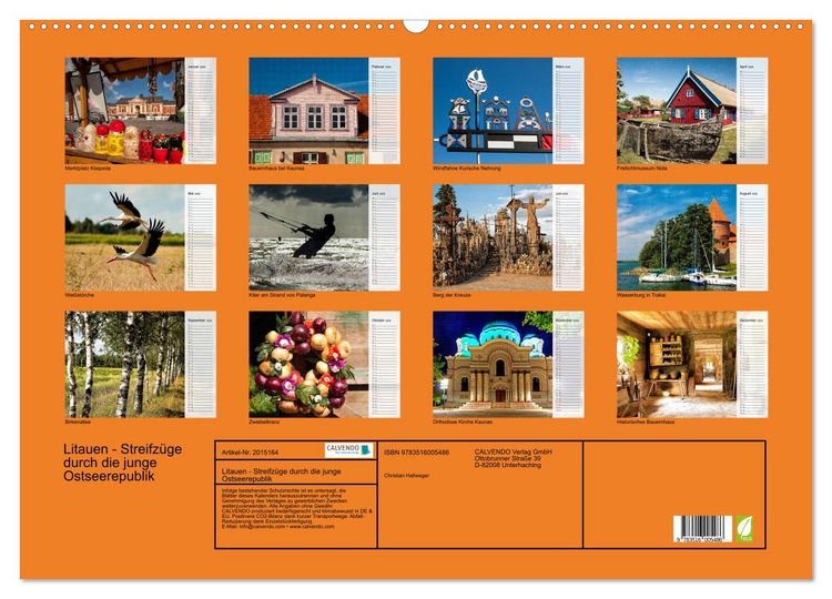 Produktbild: Litauen - Streifz&uuml;ge durch die junge Ostseerepublik (Wandkalender 2026 DIN A2 quer), CALVENDO Monatskalender