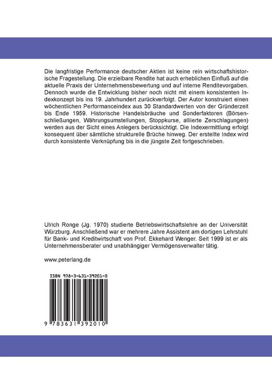 Produktbild: Die langfristige Rendite deutscher Standardaktien