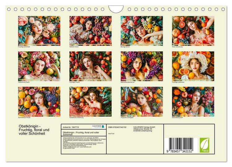Produktbild: Obstk&ouml;nigin - Fruchtig, floral und voller Sch&ouml;nheit (Wandkalender 2026 DIN A4 quer), CALVENDO Monatskalender
