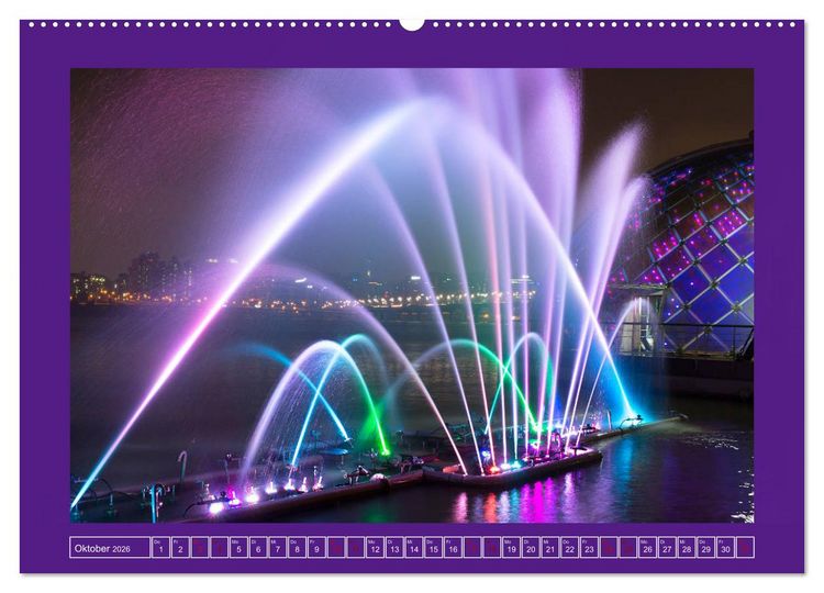 Produktbild: Metropolen - Asiens sch&ouml;nste St&auml;dte bei Nacht (hochwertiger Premium Wandkalender 2026 DIN A2 quer), Kunstdruck in Hochglanz