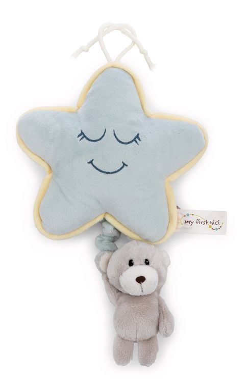 Produktbild: NICI 62987 - Spieluhr Stern mit B&auml;r Finni (Melodie: Brahms Wiegenlied), 27 cm, My First Friend