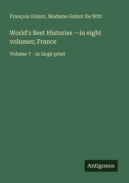 Produktbild: World's Best Histories -in eight volumes; France