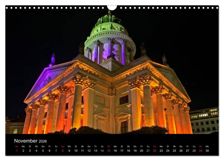 Produktbild: Berlin bei Nacht (Wandkalender 2026 DIN A3 quer), CALVENDO Monatskalender