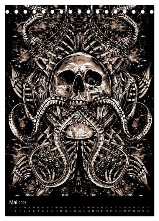 Produktbild: BLOODBOY/ HORROR ILLUSTRATION V1 (Tischkalender 2026 DIN A5 hoch), CALVENDO Monatskalender