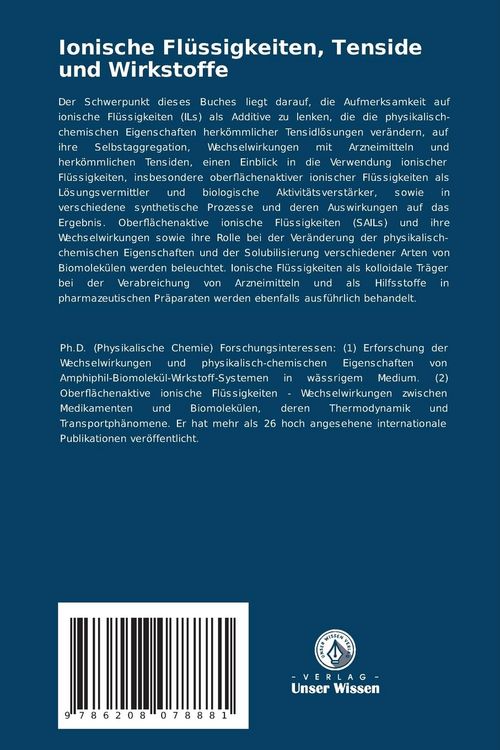 Produktbild: Ionische Fl&uuml;ssigkeiten, Tenside und Wirkstoffe