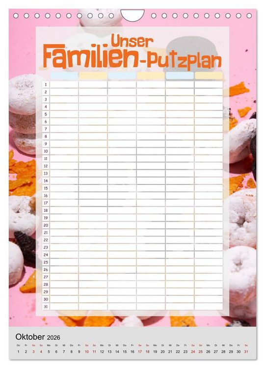 Produktbild: Unser Familien-Putzplan & Kalender 2026 (Wandkalender 2026 DIN A4 hoch), CALVENDO Monatskalender