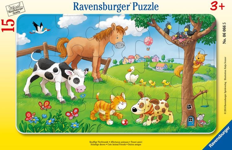 Produktbild: Rahmenpuzzle Ravensburger Knuffige Tierfreunde 15 Teile