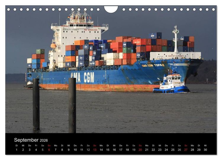 Produktbild: Schiffe auf der Elbe (Wandkalender 2026 DIN A4 quer), CALVENDO Monatskalender