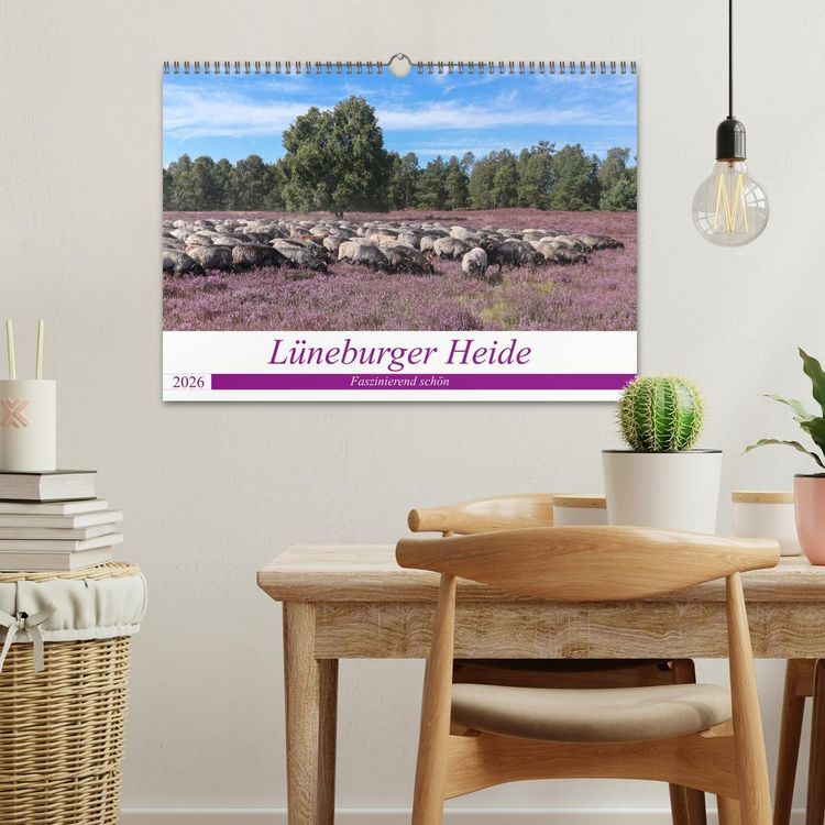 Produktbild: L&uuml;neburger Heide - Faszinierend sch&ouml;n (Wandkalender 2026 DIN A3 quer), CALVENDO Monatskalender
