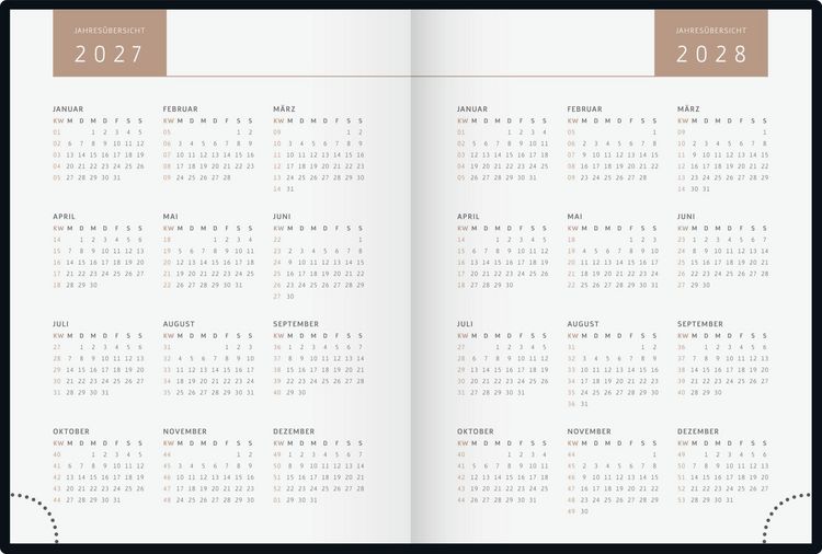 Produktbild: rido/id&eacute; 7013603017 Taschenkalender Premium Young Line Mini 2027 "Feather" A6, Textil