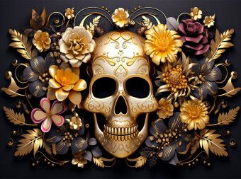 Produktbild: CALVENDO Puzzle Gold Skull | 2000 Teile Lege-Gr&ouml;&szlig;e 90x67cm Foto-Puzzle f&uuml;r gl&uuml;ckliche Stunden