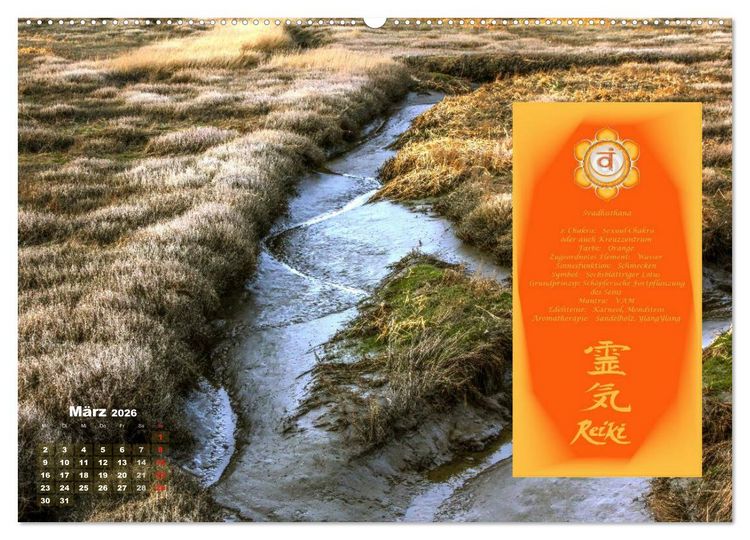 Produktbild: REIKI - Chakrameditation (Wandkalender 2026 DIN A2 quer), CALVENDO Monatskalender