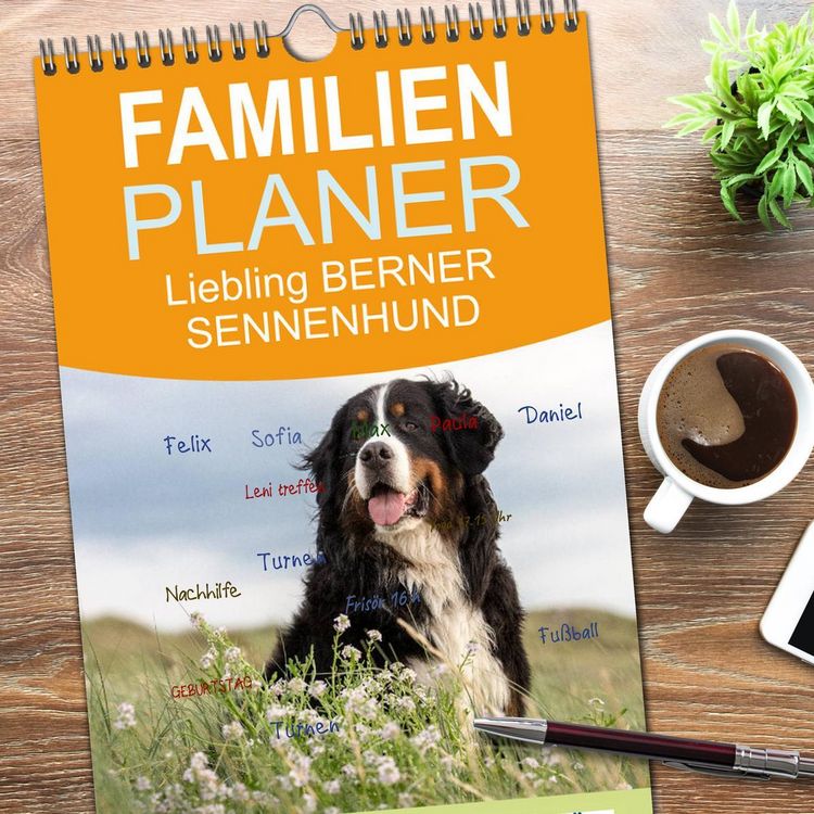 Produktbild: Familienplaner 2026 - Liebling BERNER SENNENHUND mit 5 Spalten (Wandkalender, 21 x 45 cm) CALVENDO