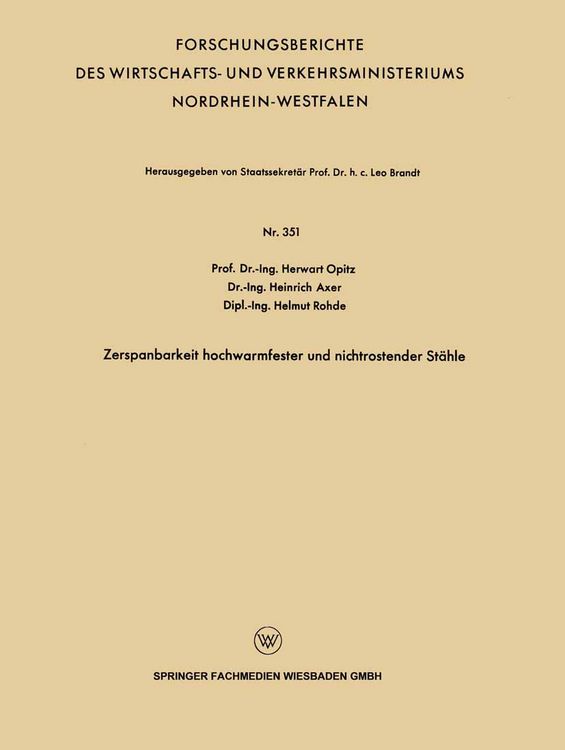 Produktbild: Zerspanbarkeit hochwarmfester und nichtrostender St&auml;hle
