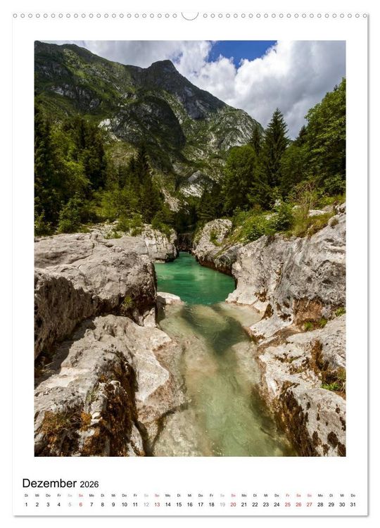 Produktbild: Soca - Sloweniens Smaragdfluss (hochwertiger Premium Wandkalender 2026 DIN A2 hoch), Kunstdruck in Hochglanz