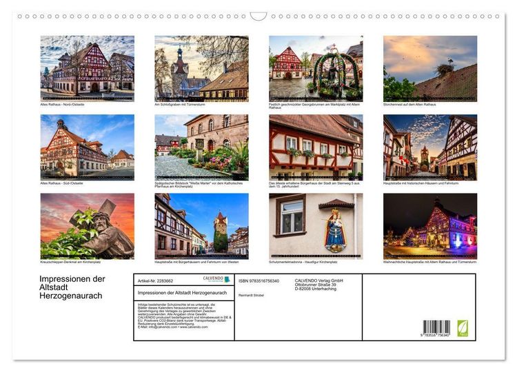 Produktbild: Impressionen der Altstadt Herzogenaurach (Wandkalender 2027 DIN A2 quer), CALVENDO Monatskalender