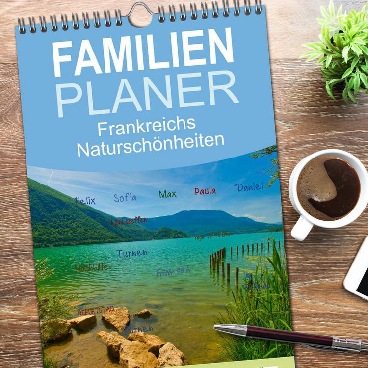 Produktbild: Familienplaner 2026 - Frankreichs Natursch&ouml;nheiten mit 5 Spalten (Wandkalender, 21 x 45 cm) CALVENDO