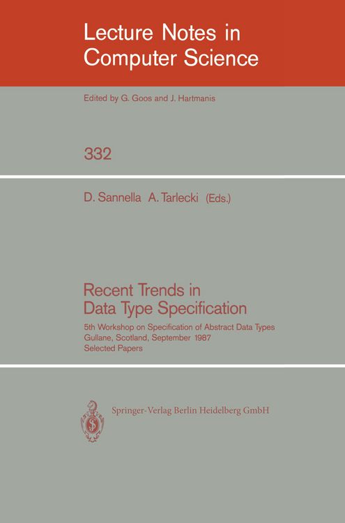 Produktbild: Recent Trends in Data Type Specification