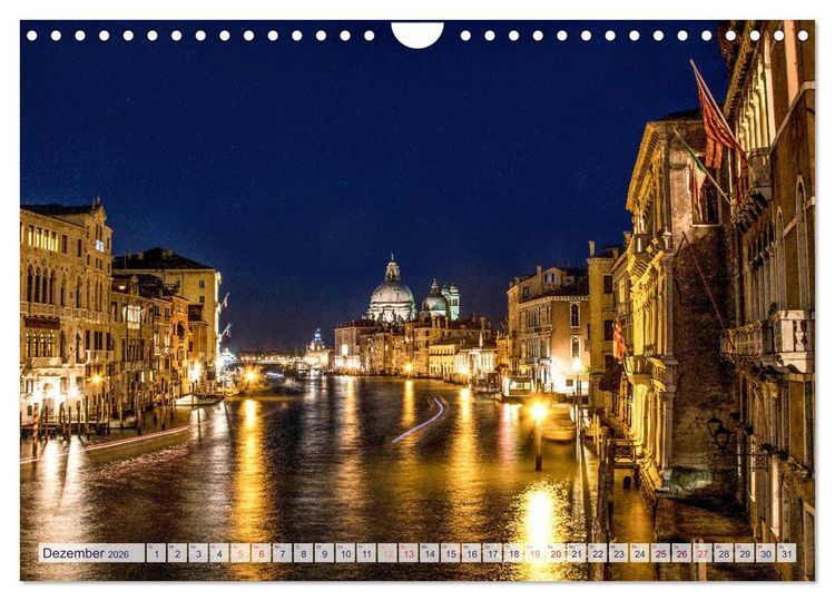 Produktbild: Stilles Venedig wenn es Nacht wird (Wandkalender 2026 DIN A4 quer), CALVENDO Monatskalender