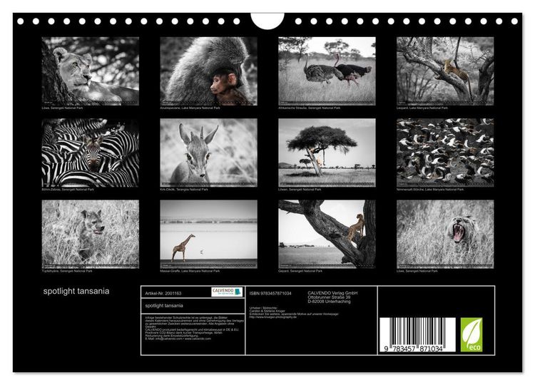Produktbild: spotlight tansania (Wandkalender 2026 DIN A4 quer), CALVENDO Monatskalender