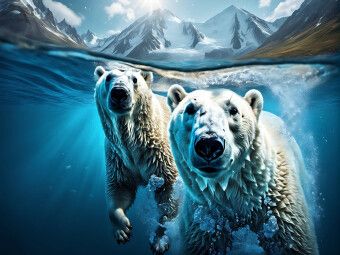 Produktbild: CALVENDO Puzzle Polarb&auml;ren auf der Jagd unter Wasser | 1000 Teile Lege-Gr&ouml;&szlig;e 64x48cm Foto-Puzzle f&uuml;r gl&uuml;ckliche Stunden