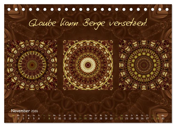 Produktbild: Mandala Trilogien (Tischkalender 2026 DIN A5 quer), CALVENDO Monatskalender