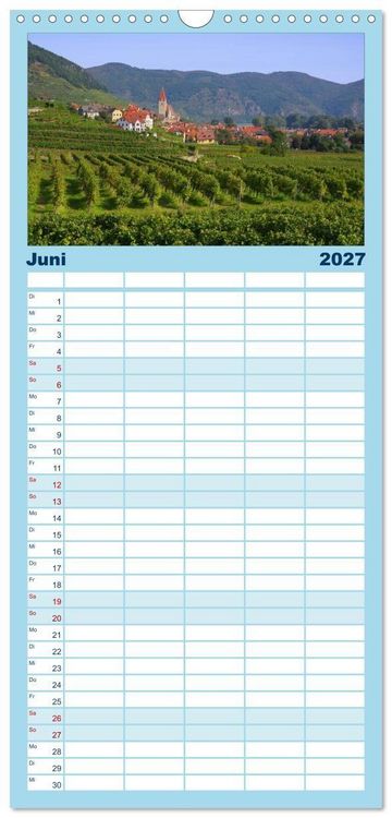 Produktbild: Familienplaner 2027 - Die Wachau - Bezaubernde Orte an der Donau mit 5 Spalten (Wandkalender, 21 x 45 cm) CALVENDO