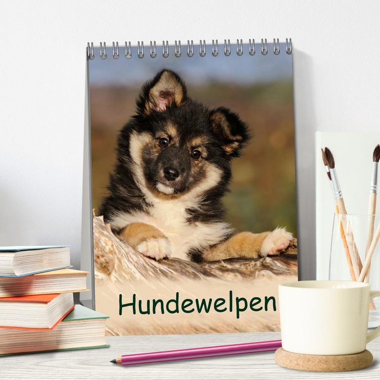 Produktbild: Hundewelpen (Tischkalender 2026 DIN A5 hoch), CALVENDO Monatskalender