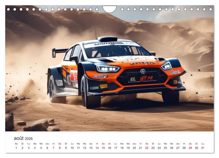 Produktbild: Les voitures de rallye &agrave; l'assaut des pistes (Calendrier mural 2026 DIN A4 vertical), CALVENDO calendrier mensuel