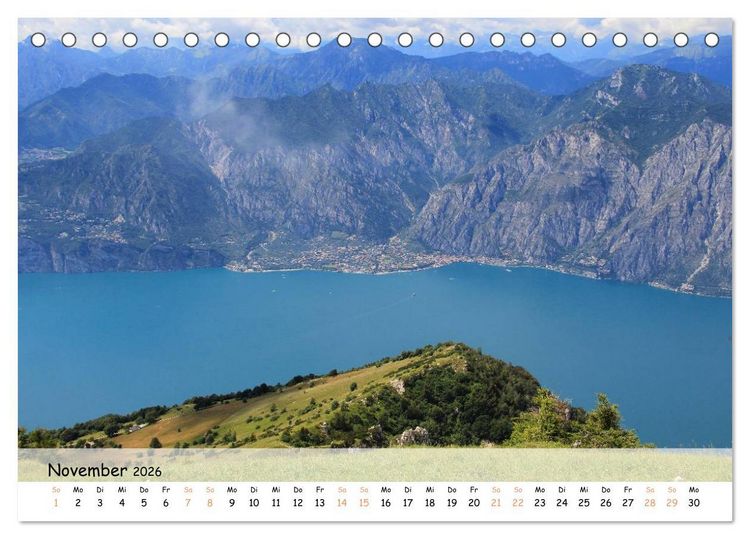 Produktbild: N&ouml;rdlicher Gardasee - Die Regionen um Limone und Malcesine (Tischkalender 2026 DIN A5 quer), CALVENDO Monatskalender