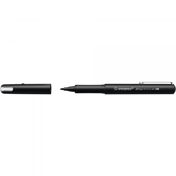 STABILO PointMax Filzschreiber – 3er Pack Schwarz, 0,8 Mm Nylon-Spitze, Mit Clip