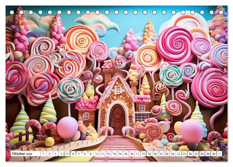 Produktbild: Zuckertr&auml;ume im Candyland (Tischkalender 2026 DIN A5 quer), CALVENDO Monatskalender