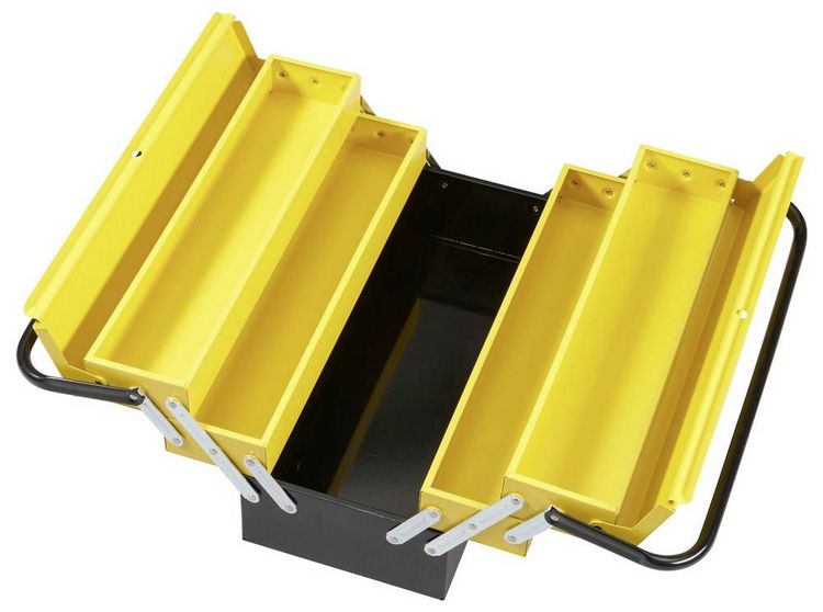 Produktbild: STANLEY 1-94-738 CANTILEVER Werkzeugkasten unbest&uuml;ckt Metall Gelb, Schwarz