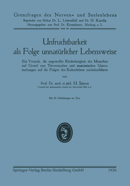 Produktbild: Unfruchtbarkeit als Folge unnat&uuml;rlicher Lebensweise