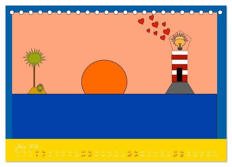 Produktbild: Lighthouse lights my way (Desk Calendar 2026 DIN A5 landscape), CALVENDO 12 Month DeskCalendar