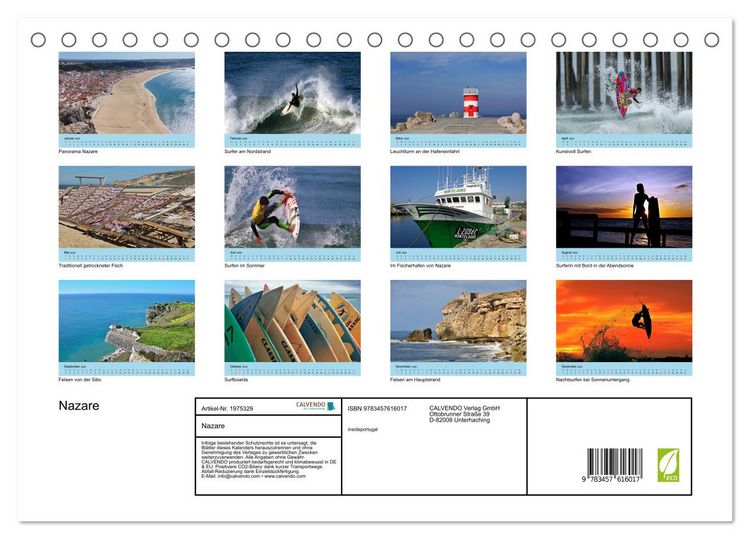 Produktbild: Nazare (Tischkalender 2026 DIN A5 quer), CALVENDO Monatskalender