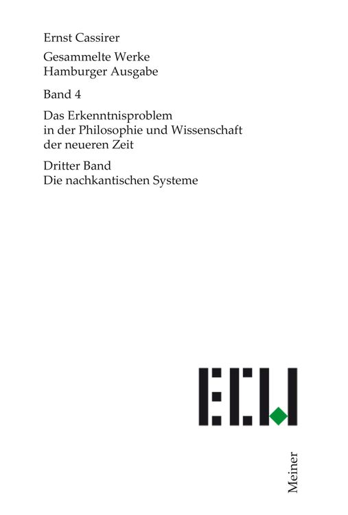 Produktbild: Das Erkenntnisproblem in der Philosophie und Wissenschaft der neueren Zeit. Dritter Band