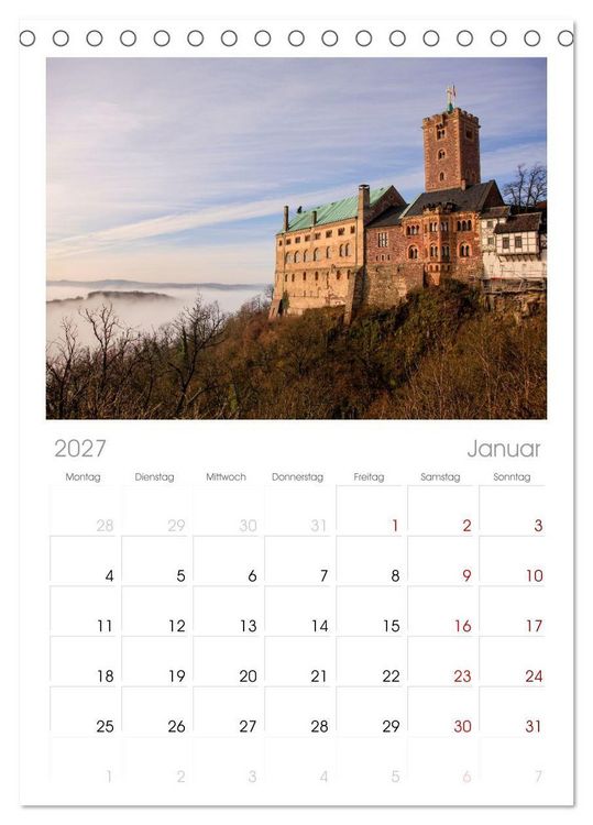 Produktbild: Tischplaner 2027 - Burgen in Deutschland (A5 Tischkalender zum Aufstellen) CALVENDO