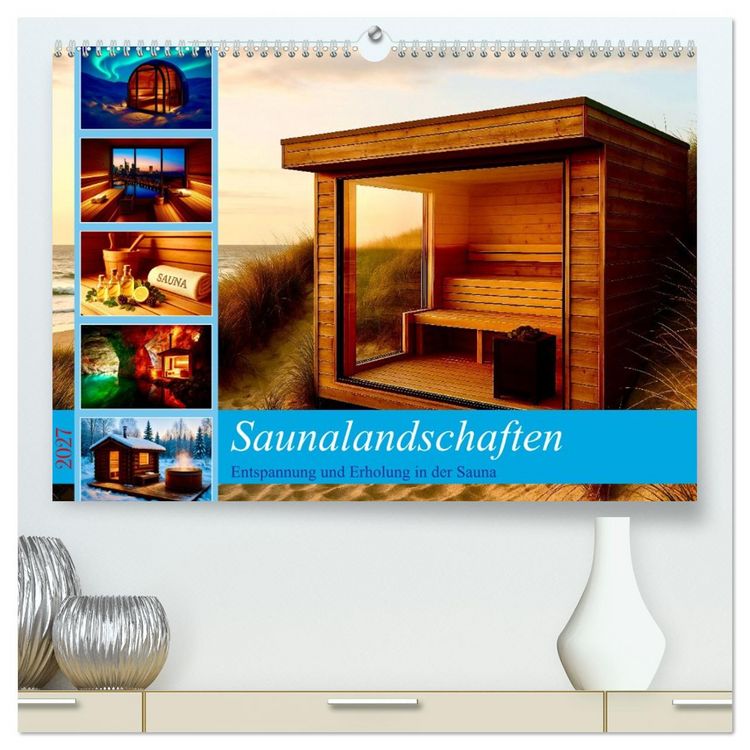 Produktbild: Saunalandschaften (hochwertiger Premium Wandkalender 2027 DIN A2 quer), Kunstdruck in Hochglanz