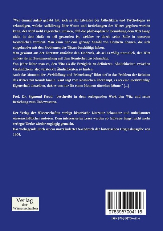 Produktbild: Der Witz und seine Beziehung zum Unbewussten