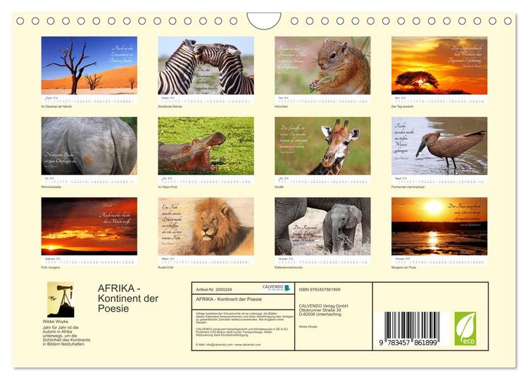 Produktbild: AFRIKA - Kontinent der Poesie (Wandkalender 2026 DIN A4 quer), CALVENDO Monatskalender