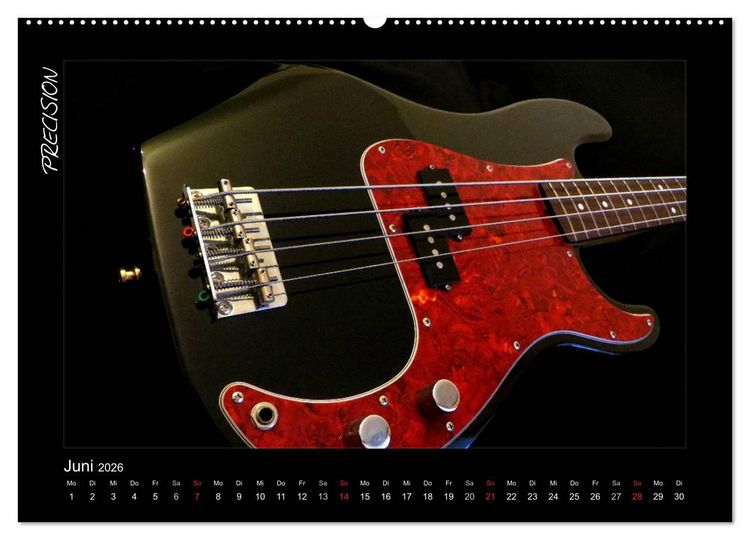 Produktbild: ROCKGITARREN in Szene gesetzt (hochwertiger Premium Wandkalender 2026 DIN A2 quer), Kunstdruck in Hochglanz