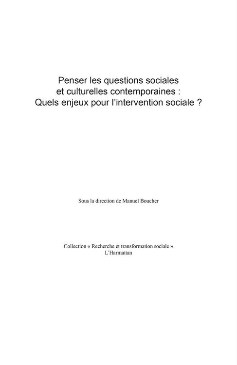 Produktbild: Penser les questions sociales et culturelles contemporaines