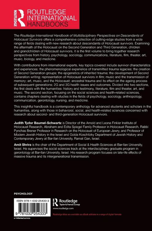 Produktbild: Routledge International Handbook of Multidisciplinary Perspectives on Descendants of Holocaust Survivors
